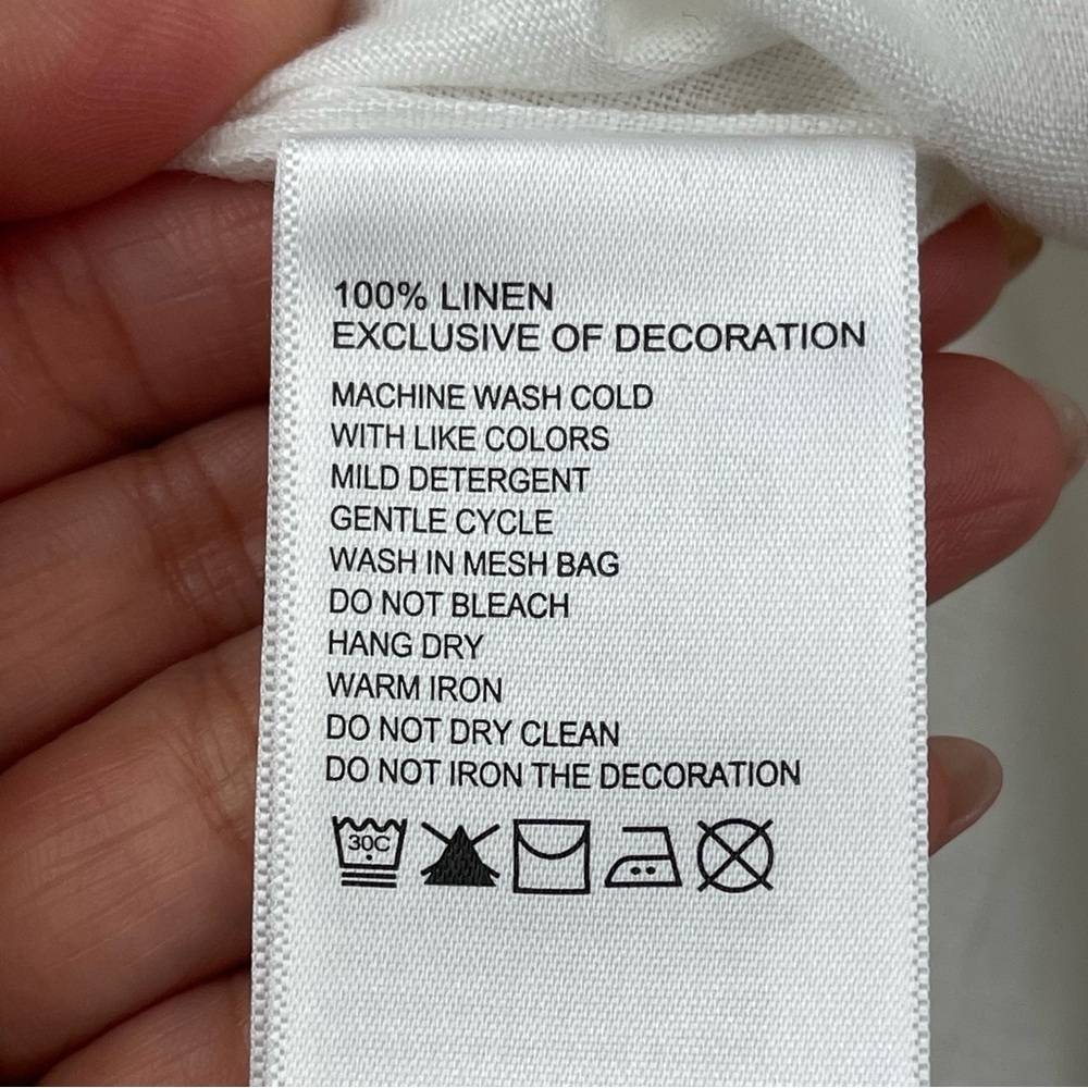 Tommy Bahama Linen Breezy Palms Embroidered Split V-Neck Tassel Tunic Sz M - Picture 13 of 13